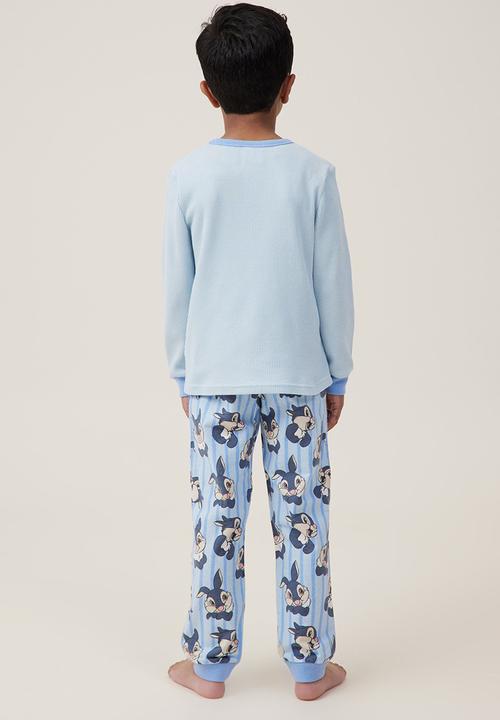 Cotton On - Winston long sleeve pyjama set license - lcn dis frosty blue/thumper stripe