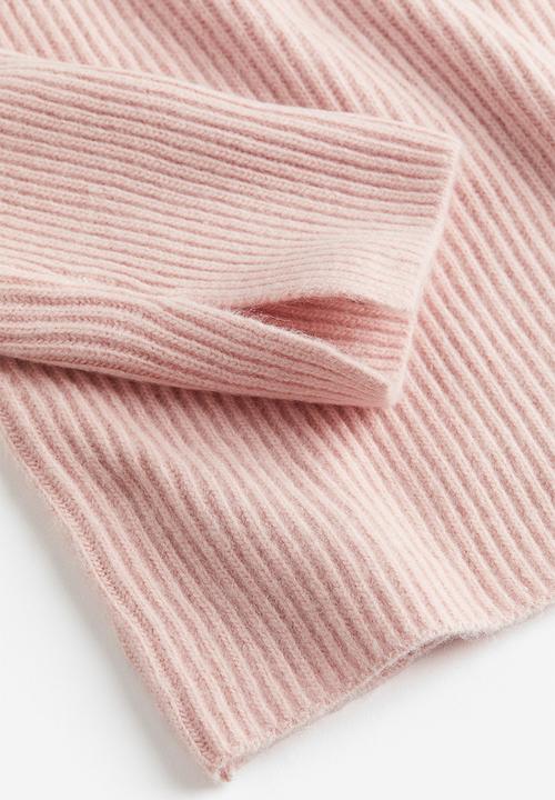H&M - Rib-knit turtleneck jumper - light pink