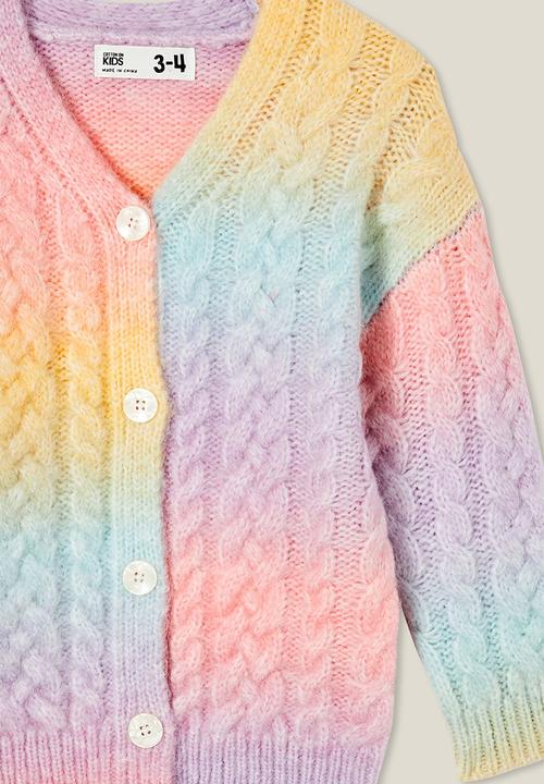 Cotton On - Zahlee cardigan - rainbow gradient