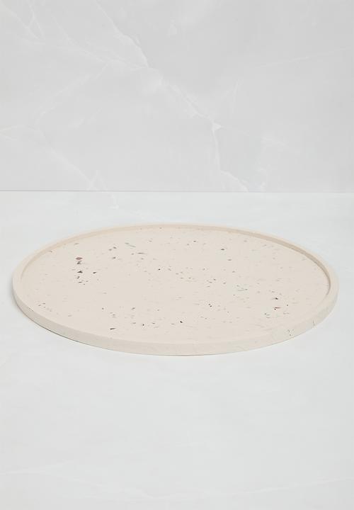 Terrazzo Home - Round Serving Tray - Natural 