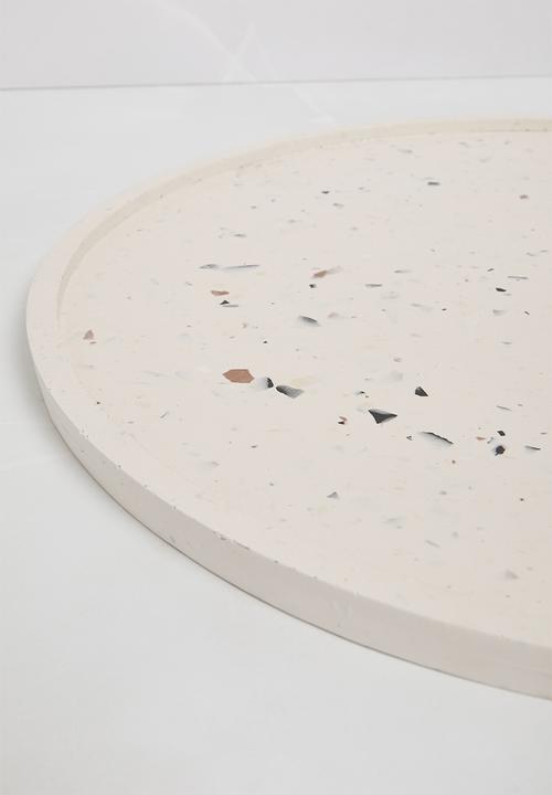 Terrazzo Home - Round Serving Tray - Natural 