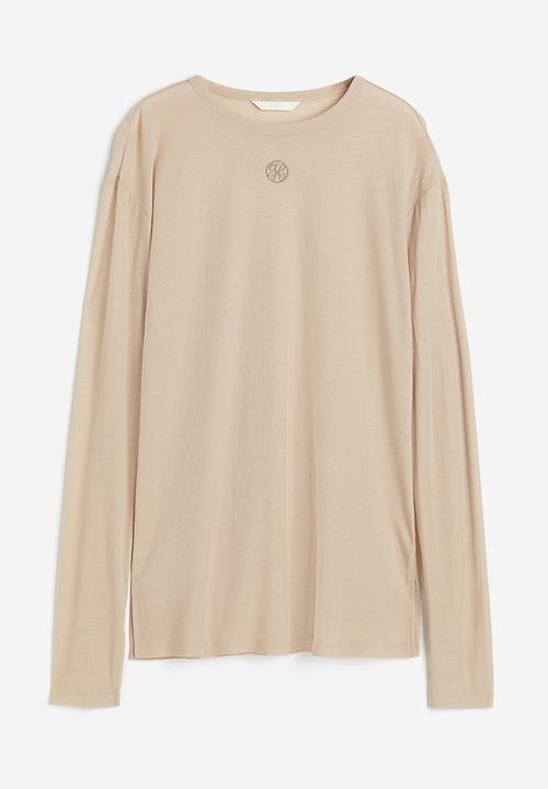 H&M - Textured viscose-blend top - light beige