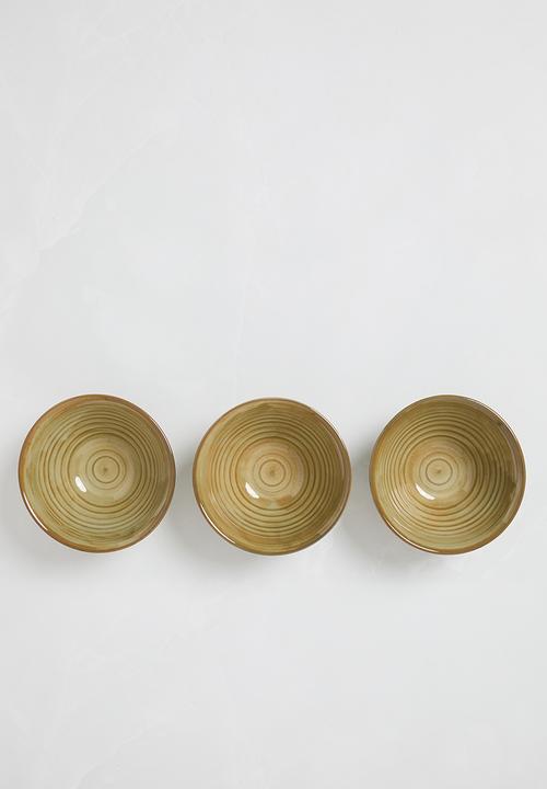 Excellent Houseware - Ribby snack bowl set of 3 - green