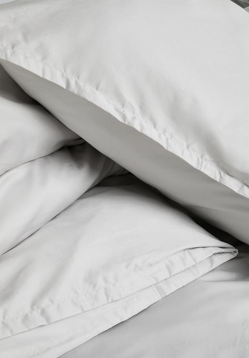 Sixth Floor - T400 Eygyptian Cotton Oxford Duvet Cover Set - Silver