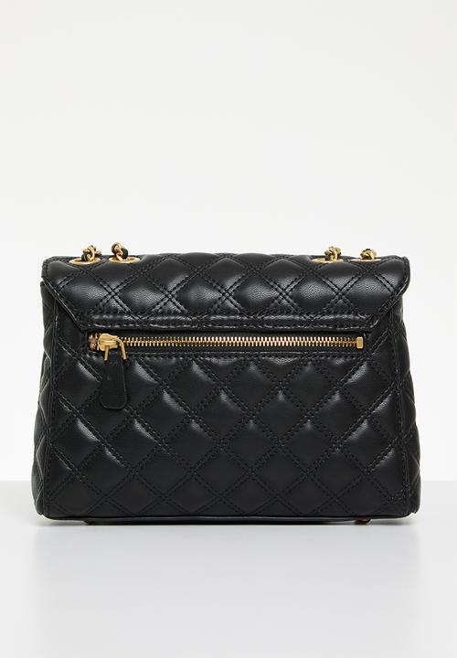 GUESS - Giully 2 cmprtmnt cnvrtbl flap - black