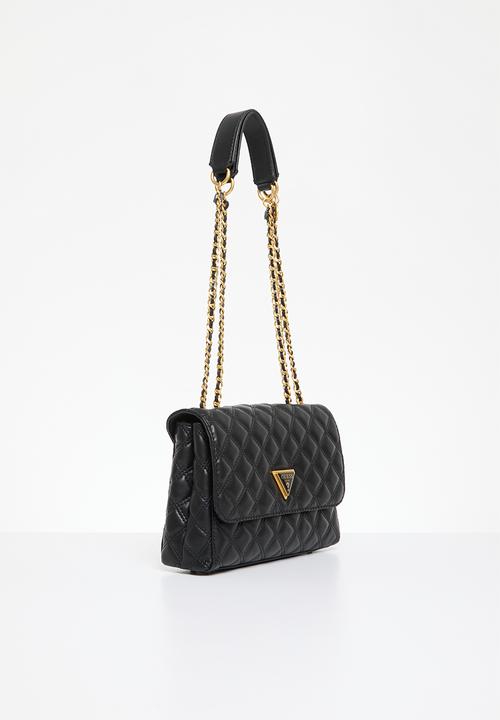 GUESS - Giully 2 cmprtmnt cnvrtbl flap - black