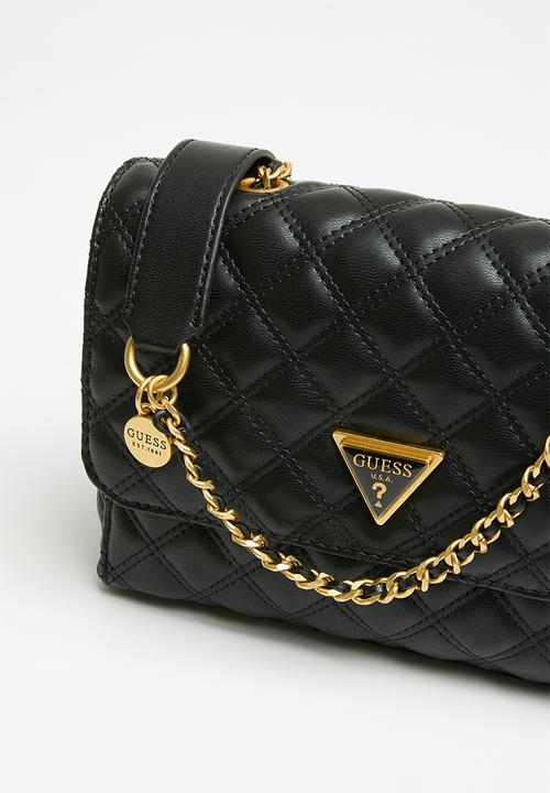 GUESS - Giully 2 cmprtmnt cnvrtbl flap - black