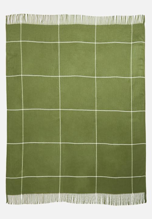 Sixth Floor - Grid Check Throw - Khaki