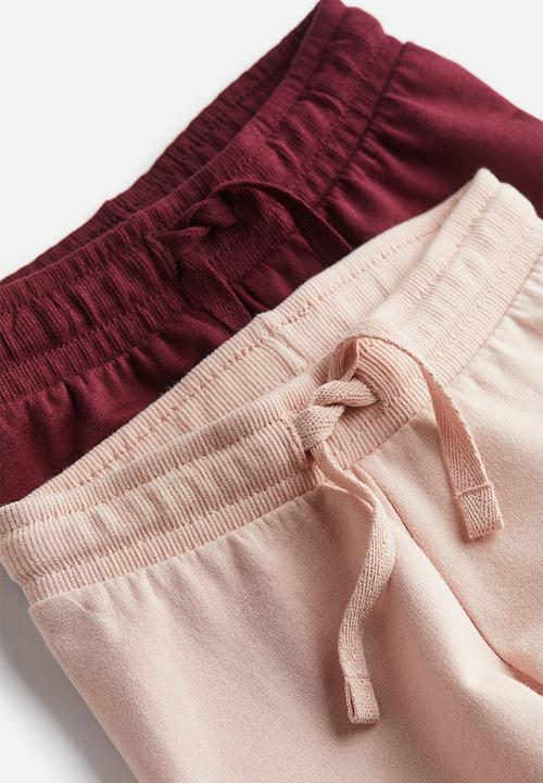 H&M - 2-pack joggers - red & pink