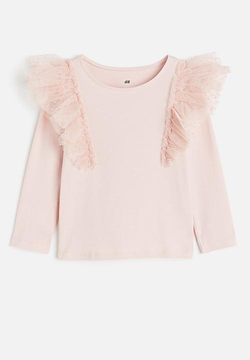 H&M - Flounce-trimmed top - pink