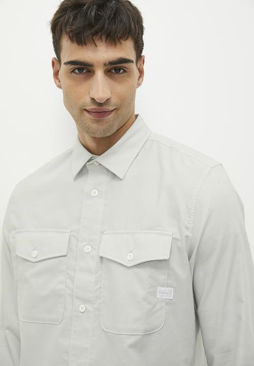 G-STAR - Marine Slim shirt l\s State oxford  - oyster blue/white oxford