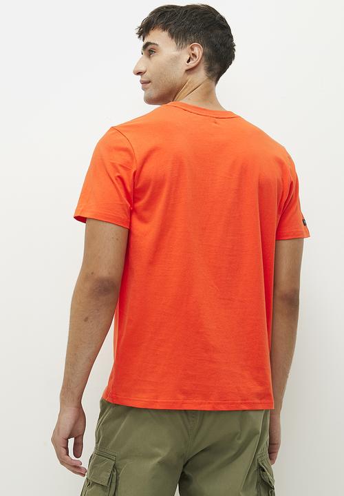 Superdry. - Tonal embroidered logo T-shirt - flare orange