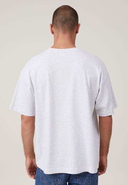 Cotton On - Box fit college t-shit - white marl/tribeca international 