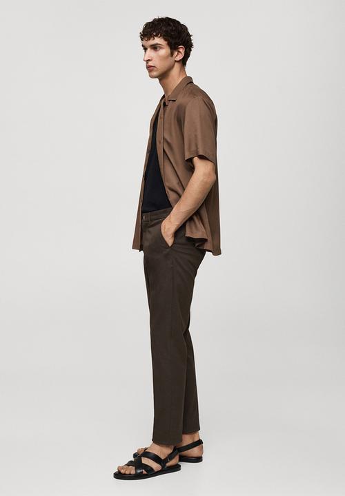MANGO - Trousers Dublino - Dark Brown