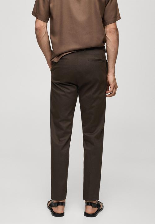 MANGO - Trousers Dublino - Dark Brown
