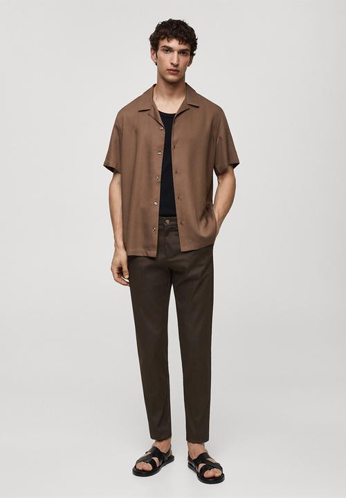 MANGO - Trousers Dublino - Dark Brown