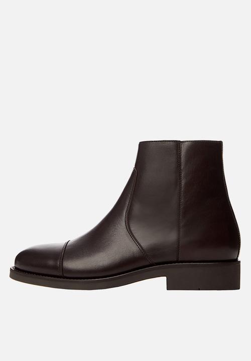 MANGO - Ankle boots zipper - brown