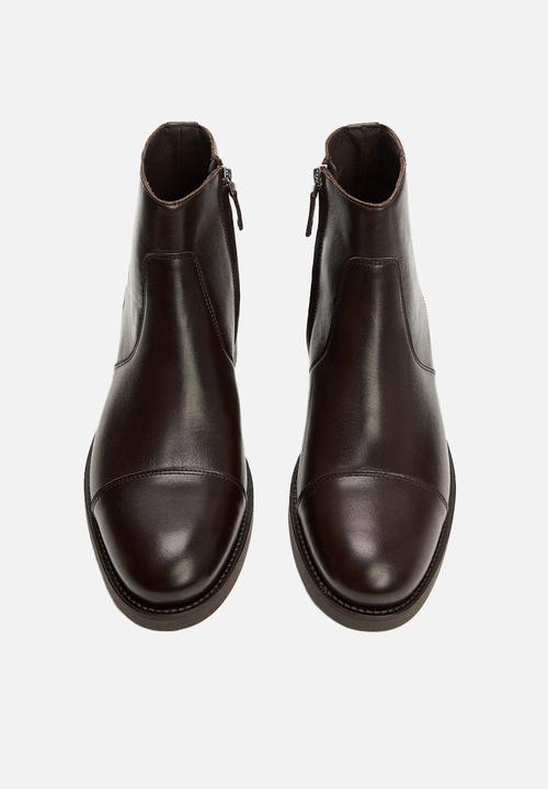 MANGO - Ankle boots zipper - brown