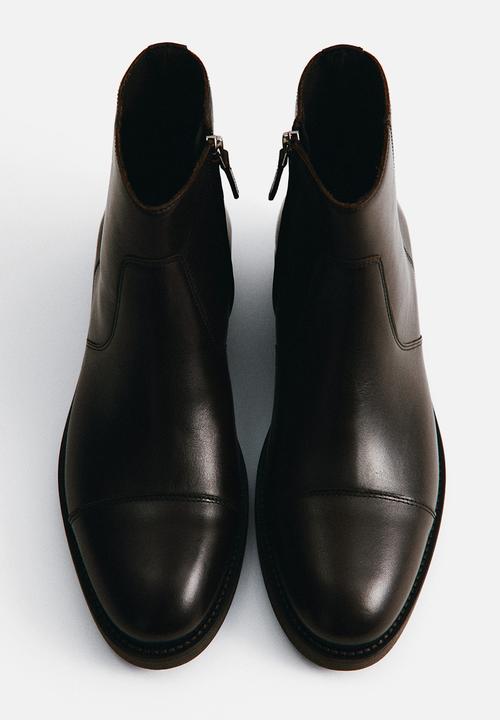MANGO - Ankle boots zipper - brown