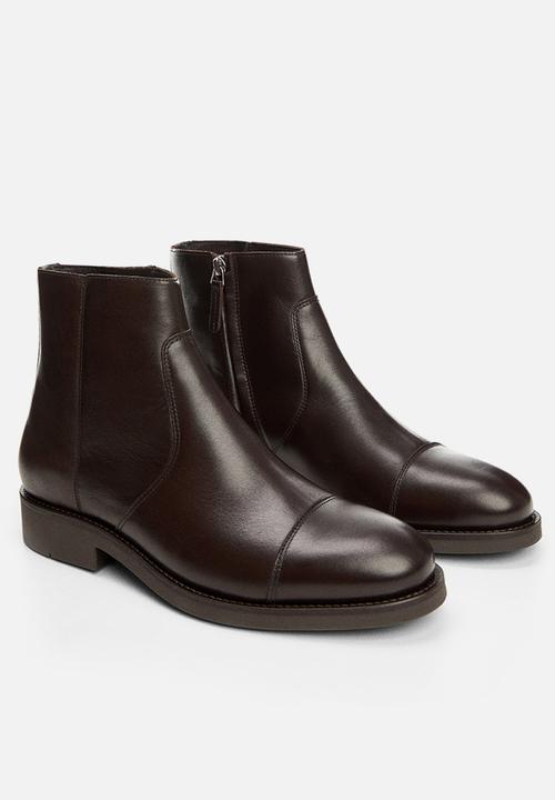 MANGO - Ankle boots zipper - brown
