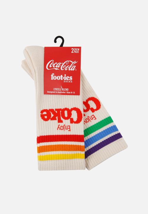 Foot-ies - Coke Pride Stripes Sneaker 2 Pack - Cream