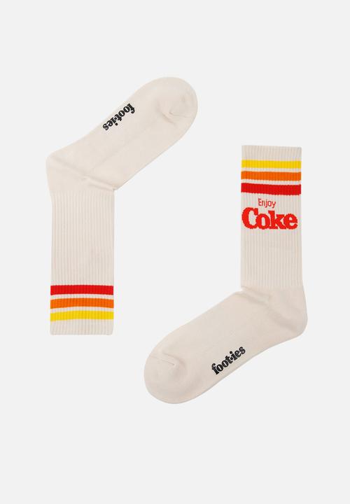 Foot-ies - Coke Pride Stripes Sneaker 2 Pack - Cream