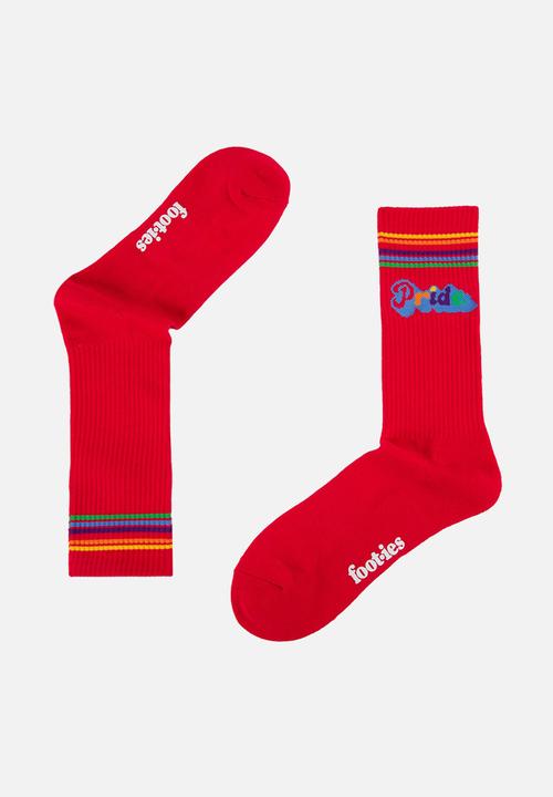 Foot-ies - Come As You Are Sneaker Sock 2 Pack - Red/Cream