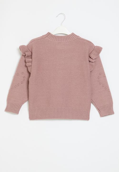 Pop Candy - Frilled sleeve jersey - dusty pink