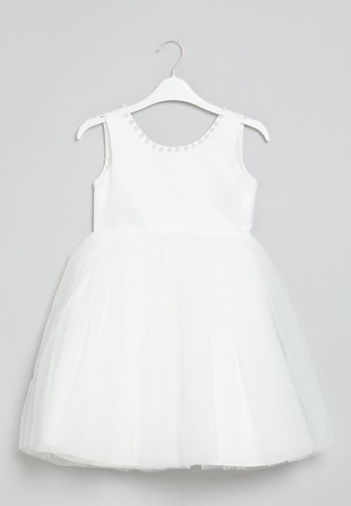 Pop Candy - Bow detail occasion dress - white