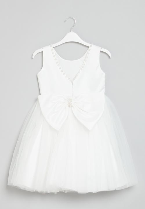 Pop Candy - Bow detail occasion dress - white