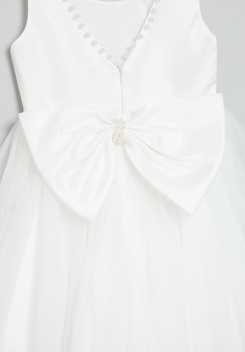 Pop Candy - Bow detail occasion dress - white