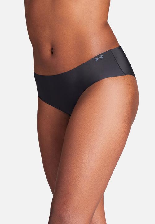Under Armour - Ua Pure Stretch No Show Hipster Solid 3 Pack - Black