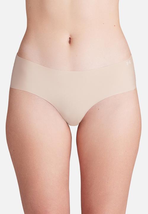 Under Armour - Ua Pure Stretch No Show Hipster 3 Pack - Neutral