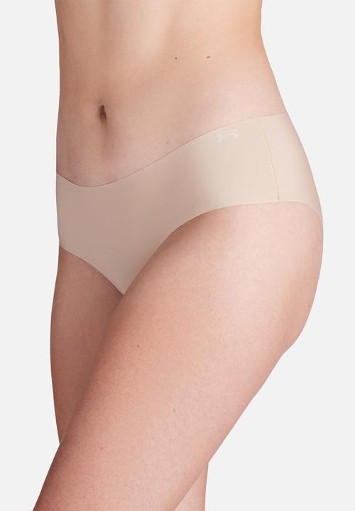 Under Armour - Ua Pure Stretch No Show Hipster 3 Pack - Neutral