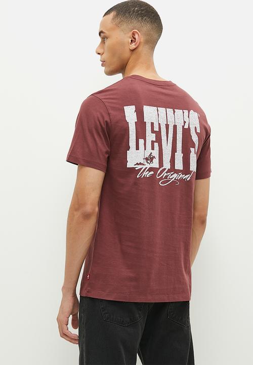 Levi’s® - Graphic crewneck tee - western htg logo lc back red mahogany