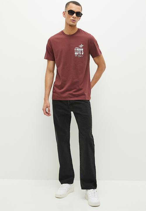 Levi’s® - Graphic crewneck tee - western htg logo lc back red mahogany