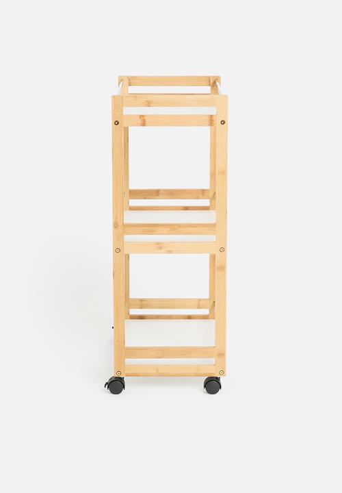 Excellent Houseware - Tate Trolley - Natural and White