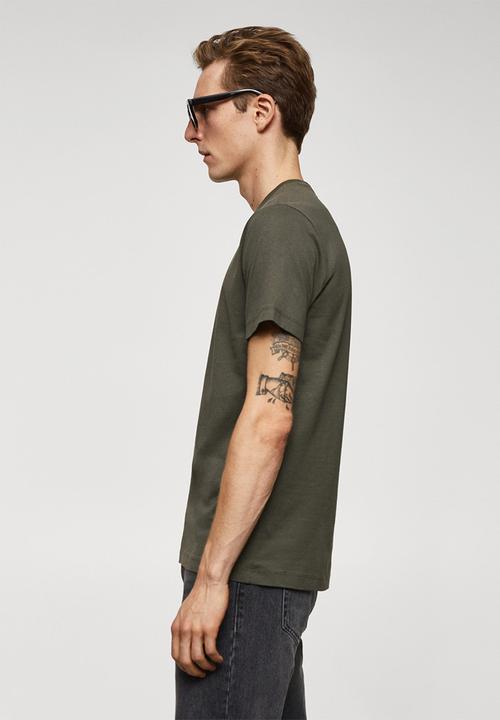 MANGO - T-shirt cherlo - dark green