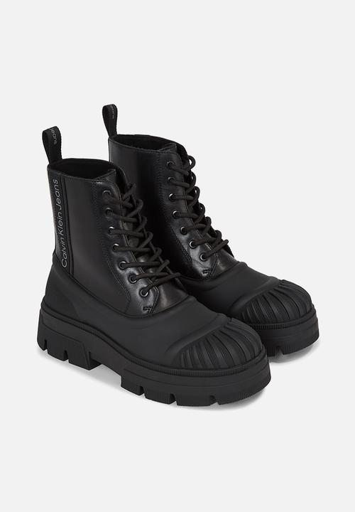 Calvin Klein - Chunky combat lace up boot - black 