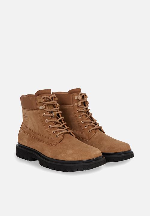 Calvin Klein - Eva mid lace-up boot suede - orange pop/black 
