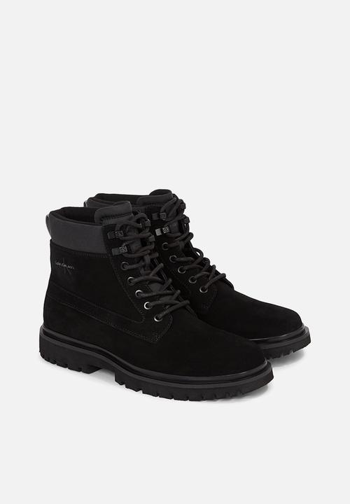 Calvin Klein - Eva mid lace-up boot suede - black 