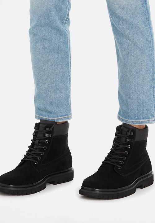 Calvin Klein - Eva mid lace-up boot suede - black 