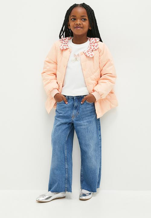 Pop Candy - Frill sleeve top - white