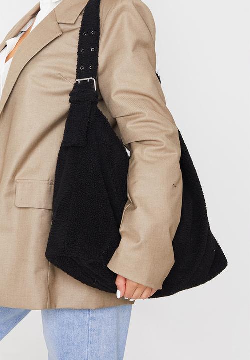PrettyLittleThing - Black oversized borg tote bag - black