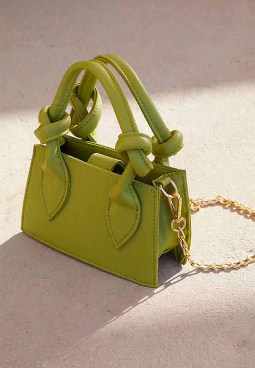 PrettyLittleThing - Olive pu mini knot handle grab bag - olive
