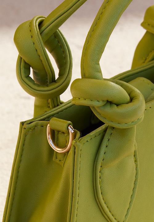 PrettyLittleThing - Olive pu mini knot handle grab bag - olive