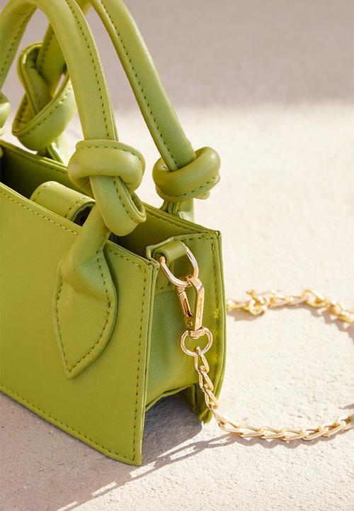 PrettyLittleThing - Olive pu mini knot handle grab bag - olive
