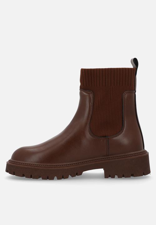 Superbalist - Nia sock boot - brown