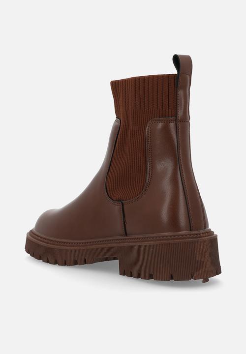 Superbalist - Nia sock boot - brown
