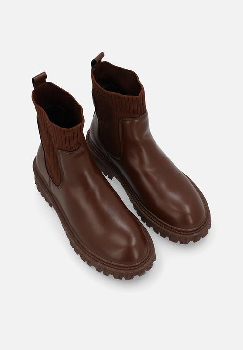 Superbalist - Nia sock boot - brown